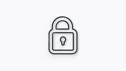 Poster - Lock 3d icon isolated on white background. Padlock sign. Security, safety, protection, privacy concept. 4k