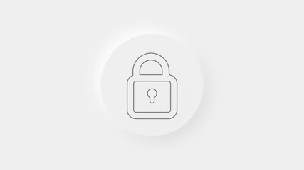 Poster - Lock icon isolated on white background. Padlock sign. Security, safety, protection, privacy concept. 4k