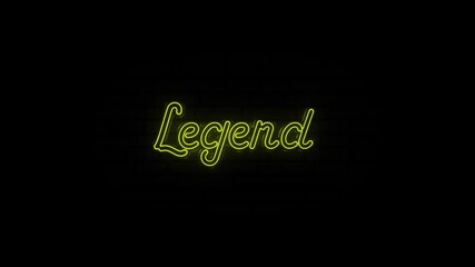 Aufkleber - Neon text of Legend on Black Background. 4k
