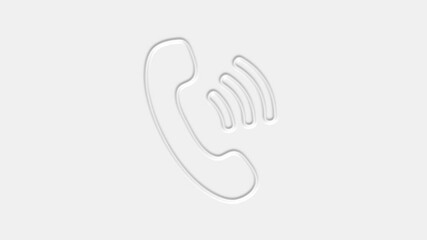 Aufkleber - Telephone handset icon isolated on white background. Phone sign. 4K