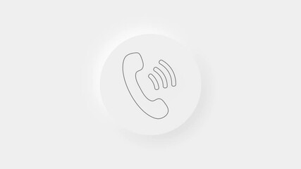Poster - Telephone handset icon isolated on white background. Phone sign. 4K