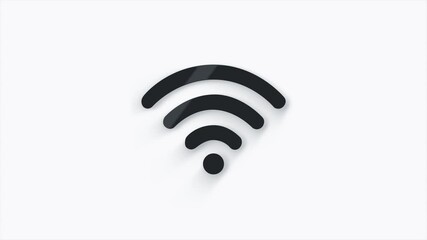 Leinwandbilder - Wifi wireless internet network symbol 3d icon isolated on white background.
