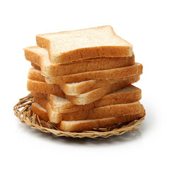 Canvas Print - sliced bread on white background