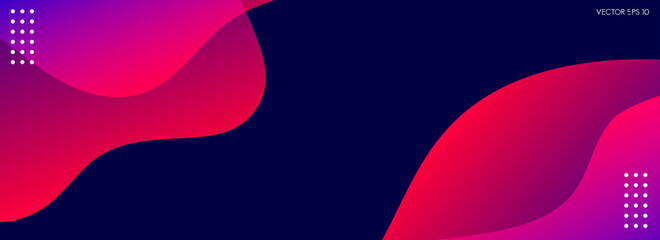 Poster - Abstract elegant long background with waves style. Vector