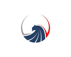 Poster - Abstract flying eagle with circle logo