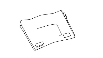 Wall Mural - Self drawing animation of newspaper.