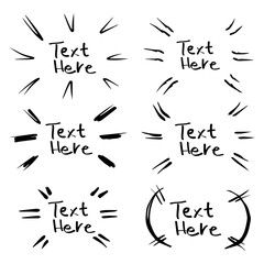 Poster - Doodle hand drawn collection of design  elements for emphasis text in comic style