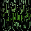 Green abstract waves on dark background