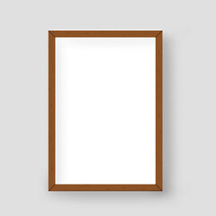 Rectangular blank canvas on wall