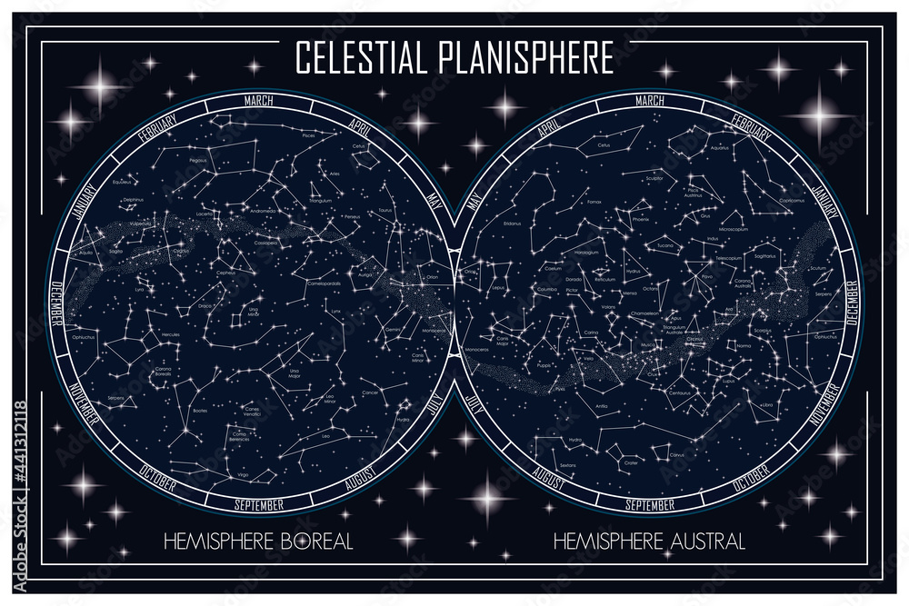 Antique 1687 Celestial Map 