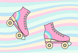 vector background with roller skates for banners, cards, flyers, social media wallpapers, etc.