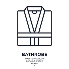 Wall Mural - bathrobe editable stroke outline icon isolated on white background flat vector illustration. pixel p