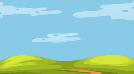Wall Mural - blank meadow landscape at daytime scene