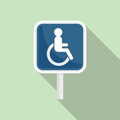 Canvas Print - Handicapped road sign icon, flat style