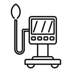 Poster - Heart rate monitor icon, outline style