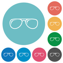 Sticker - Glasses with glosses flat round icons