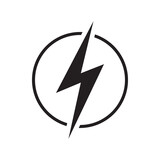 Fototapeta  - Electricity icon with lighting. Electric power, energy, charge symbol. Vector illustration.