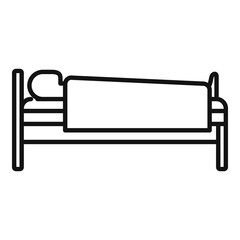 Poster - Man at hospital bed icon, outline style