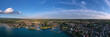 Panorama of the city of Peschiera del Garda on Lake Garda, Italy. Italian resorts on Lake Garda. Aerial view of the historic city of peschiera del garda.