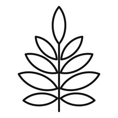 Poster - Rowan leaf icon, outline style
