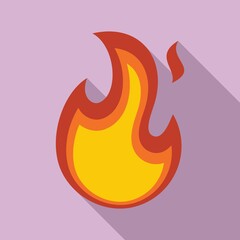 Poster - Fire flame fireball icon, flat style