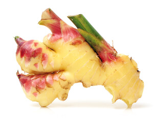 Wall Mural - fresh ginger root on white background 