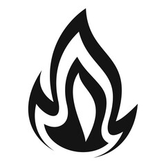 Poster - fire flame hot icon, simple style
