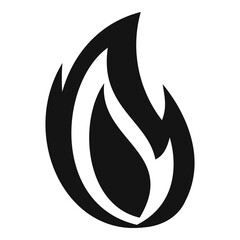 Poster - Fire flame heat icon, simple style