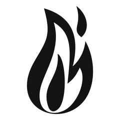 Sticker - Fire flame danger icon, simple style