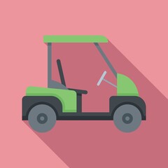 Canvas Print - Golf cart electric icon, flat style