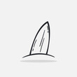 © aqilah - Hand drawn surfboard icon Design Template. vector sketch doodle illustration isolated on white background. Summer vacation and leisure symbol. Perfect For coloring books and stickers.