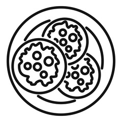 Poster - greece food icon, outline style
