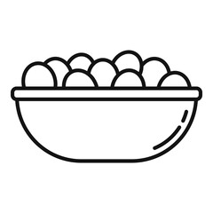 Poster - greece food olive bowl icon, outline style