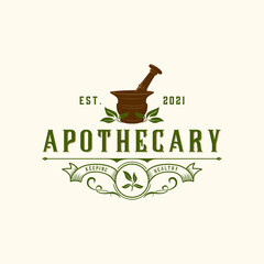 apothecary vintage retro logo