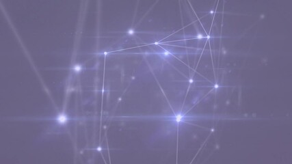 Poster - Animation of network of glowing connections over purple background