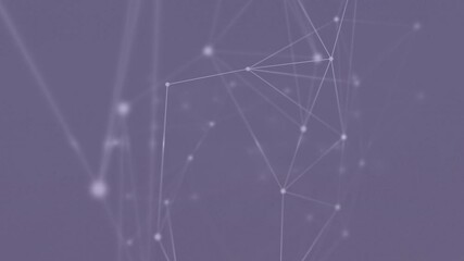 Poster - Animation of network of glowing connections over purple background