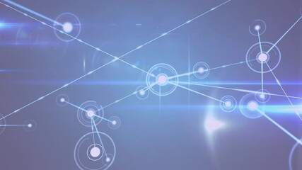Poster - Animation of network of glowing connections over purple background