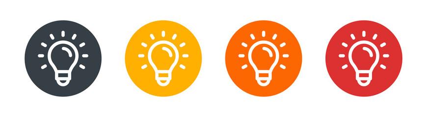 Aufkleber - Light bulb vector icon. Idea icon. Lamp concept. Light bulb isolated on white background.