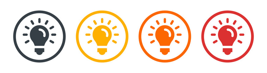 Aufkleber - Light bulb icons set. Vector illustration