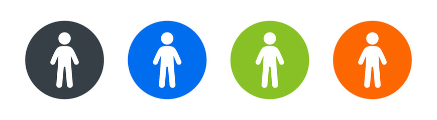 Aufkleber - Man, male person icon sign symbol isolated on white background. User and avatar concept