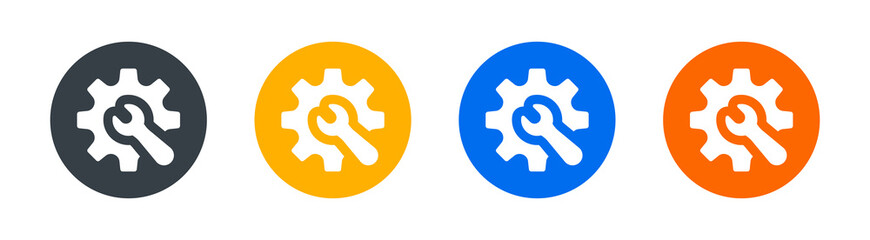 Aufkleber - Wrench and cogwheel icon. Preferences or configurations sign vector illustration.
