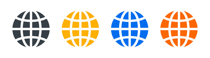 Poster - Globe vector icon. Internet and web symbol. Global sign colorful graphic design.