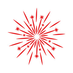 Sticker - red firework burst