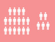 Large and small groups of people graphic. Minority and majority people groups symbol. Two ethnic groups different by size. Vector.