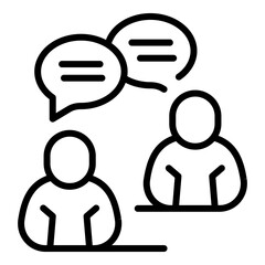 Poster - Work group chat icon. Outline Work group chat vector icon for web design isolated on white background