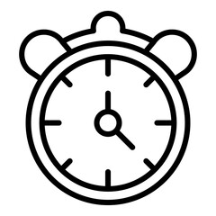 Poster - Late work alarm clock icon. Outline Late work alarm clock vector icon for web design isolated on white background
