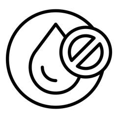 Poster - Regulated products water drop icon. Outline Regulated products water drop vector icon for web design isolated on white background
