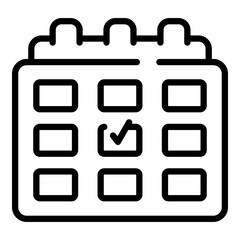 Poster - Regulated products calendar icon. Outline Regulated products calendar vector icon for web design isolated on white background