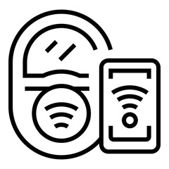 Poster - Subway wireless ticket icon. Outline Subway wireless ticket vector icon for web design isolated on white background