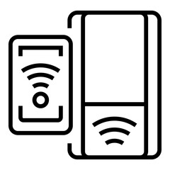 Poster - Metro ticket phone icon. Outline Metro ticket phone vector icon for web design isolated on white background